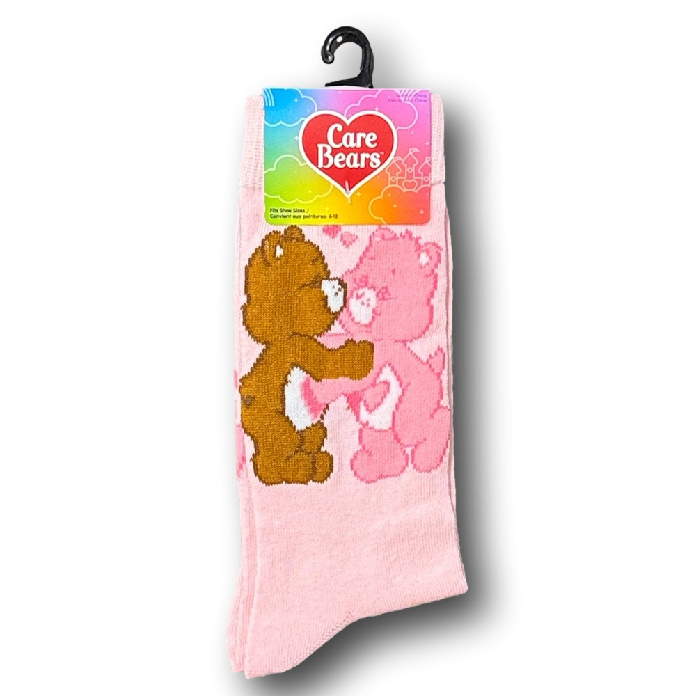 3/$20 Care Bears Love-A-Lot Bear & Tenderheart Bear Funny Crew Socks - NWT